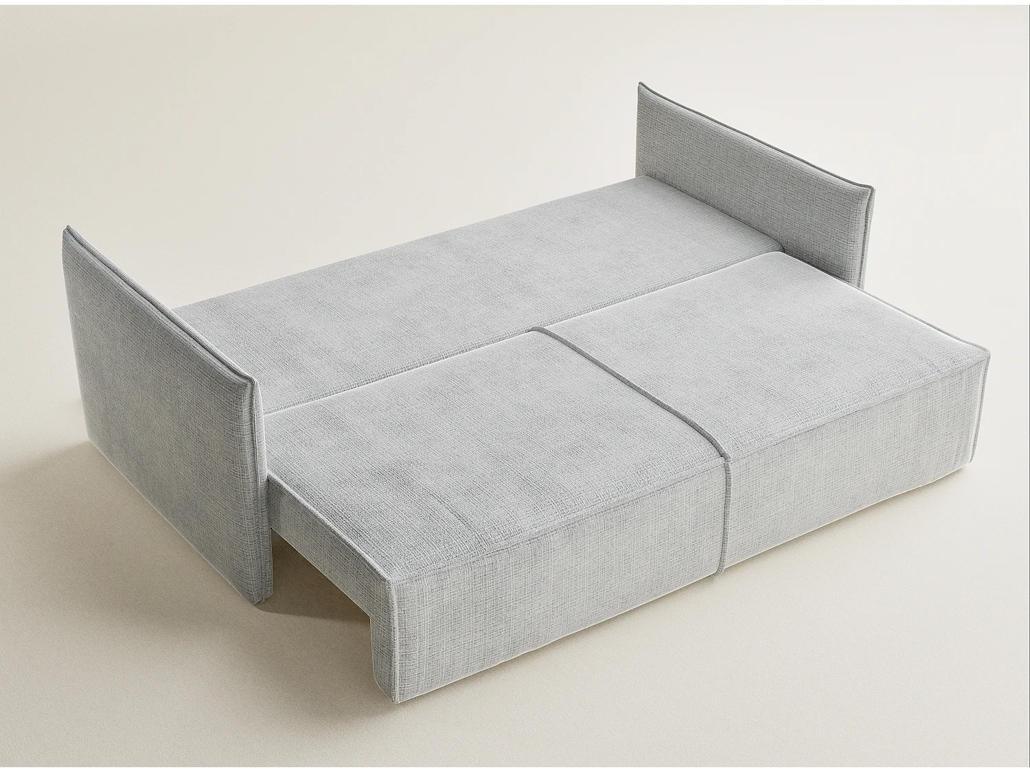 Canapé 3 places convertible en tissu chenille gris OBRA