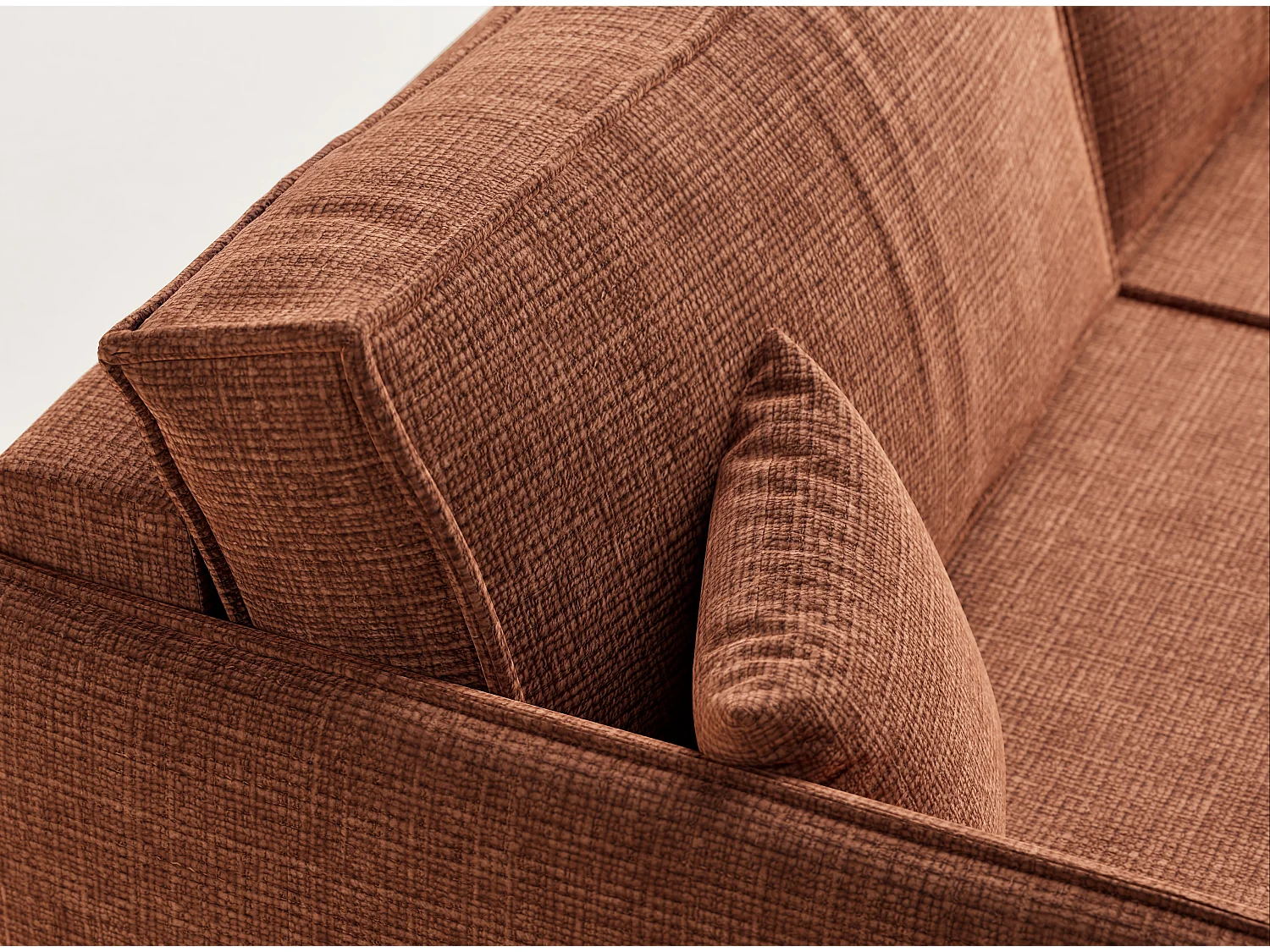 Canapé 3 places convertible en tissu chenille cuivre OBRA