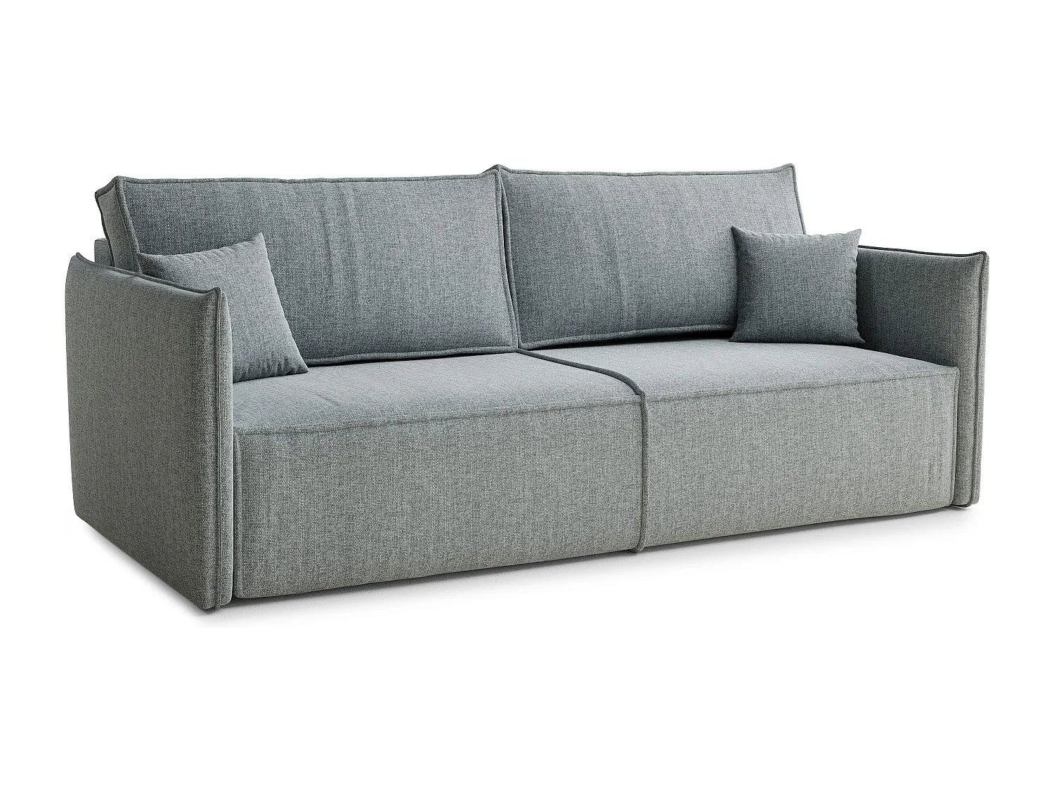 Sofa 3-Sitzer mit Schlaffunktion - Webstoff - blau grau - OBRA