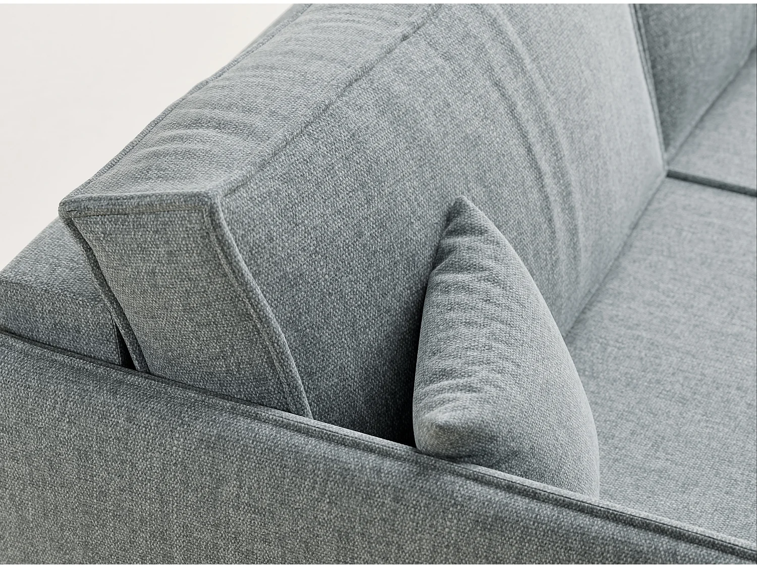 Sofa 3-Sitzer mit Schlaffunktion - Webstoff - blau grau - OBRA