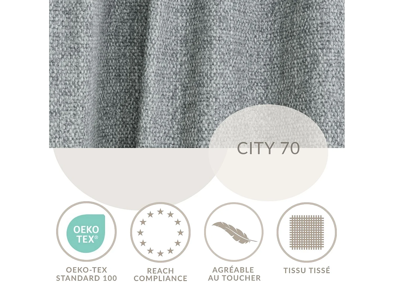 Sofa 3-Sitzer mit Schlaffunktion - Webstoff - blau grau - OBRA