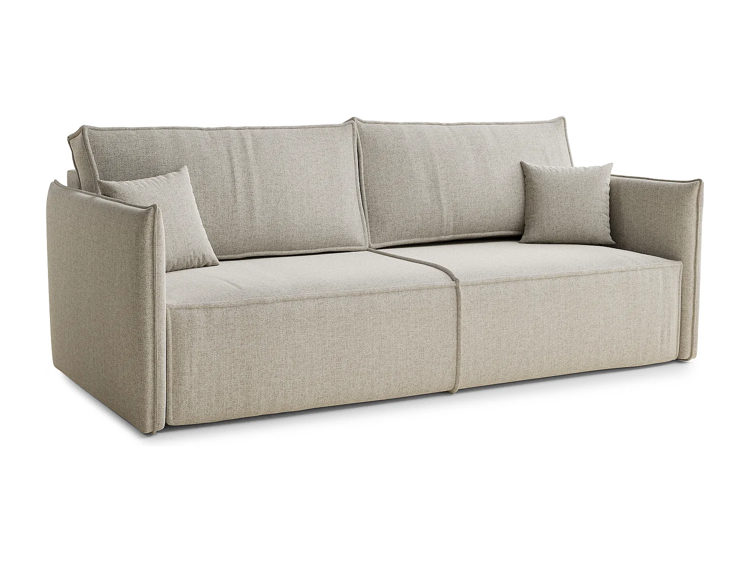 Sofa 3-Sitzer mit Schlaffunktion - Webstoff - beige - OBRA