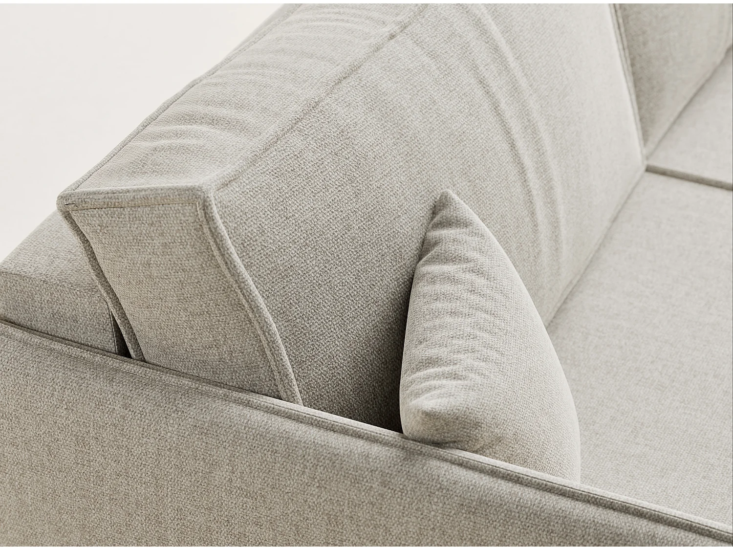 Sofa 3-Sitzer mit Schlaffunktion - Webstoff - beige - OBRA