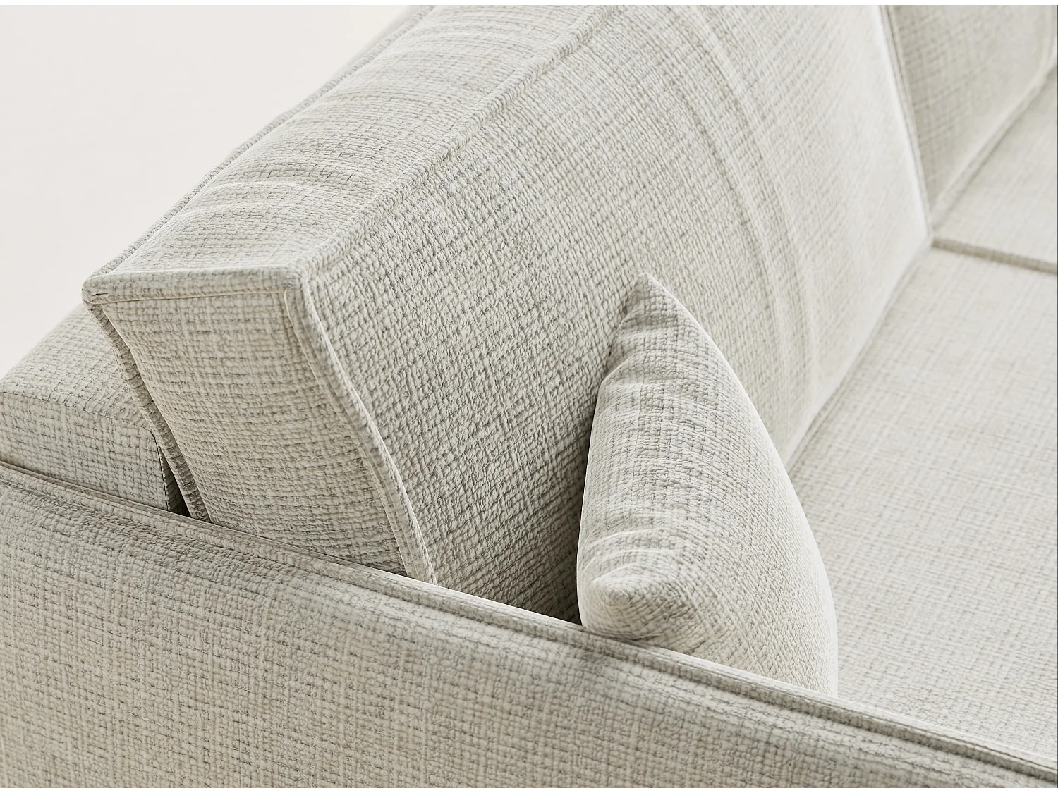 Canapé 3 places convertible en tissu chenille beige gris OBRA