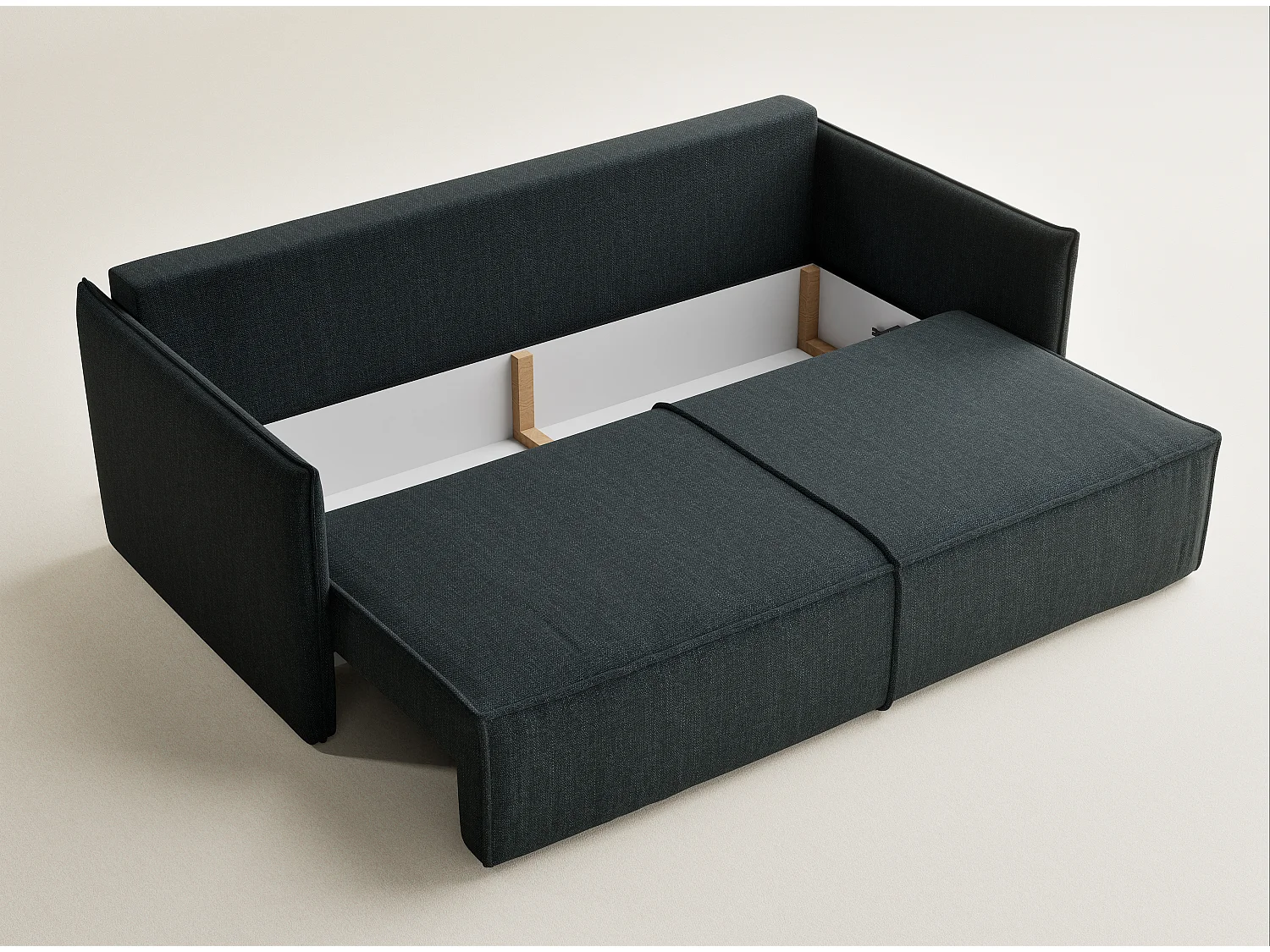 Sofa 3-Sitzer mit Schlaffunktion - Webstoff - türkis - OBRA