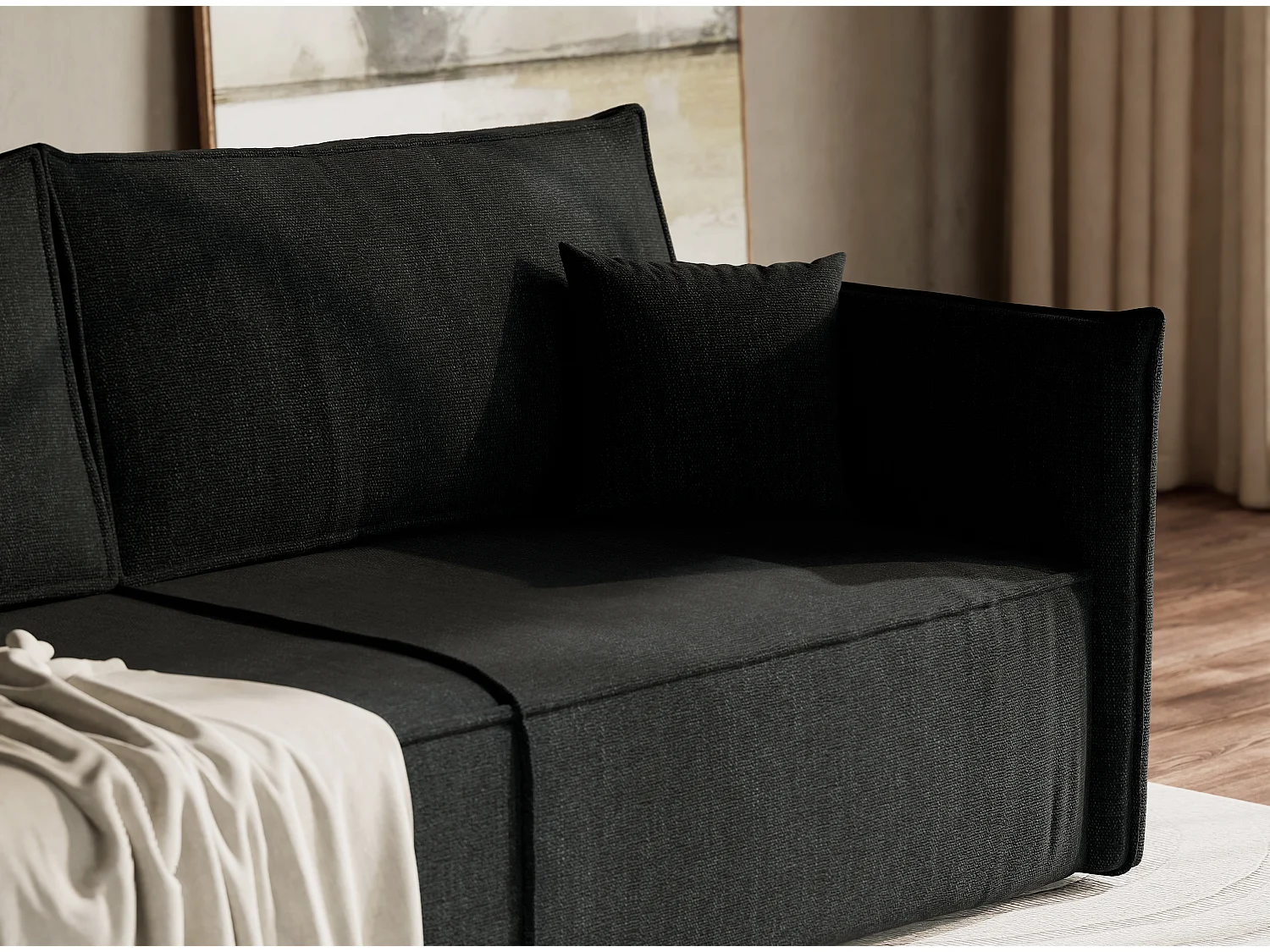 Sofa 3-Sitzer mit Schlaffunktion - Webstoff - türkis - OBRA