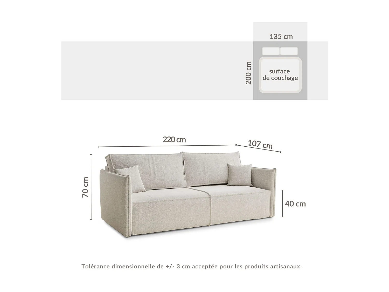 Sofa 3-Sitzer mit Schlaffunktion - Webstoff - türkis - OBRA