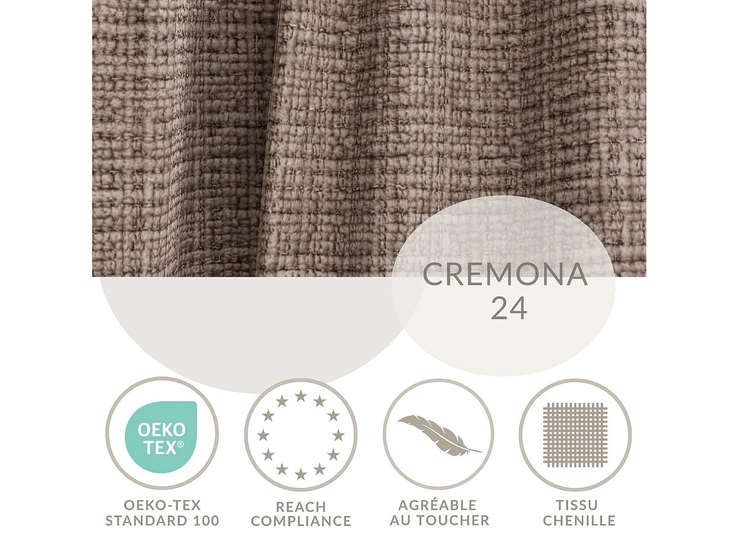 Canapé d'angle panoramique convertible en tissu chenille brun DESEO