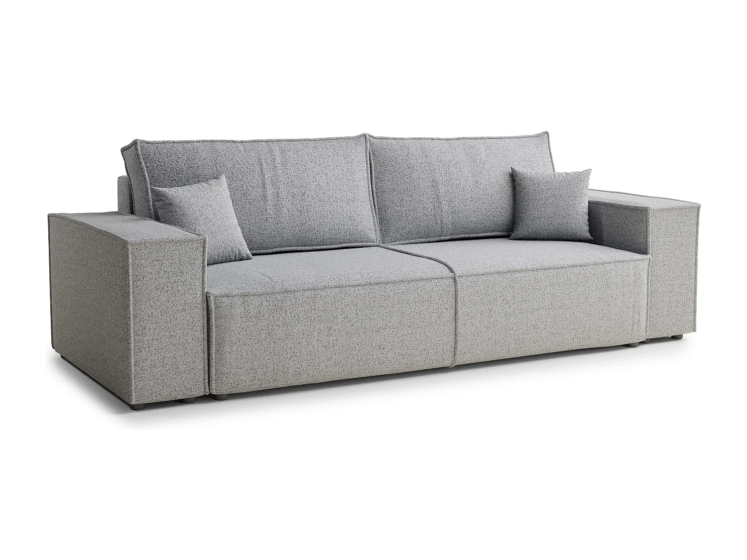 Canapé 3 places convertible en tissu tressé gris MILOS