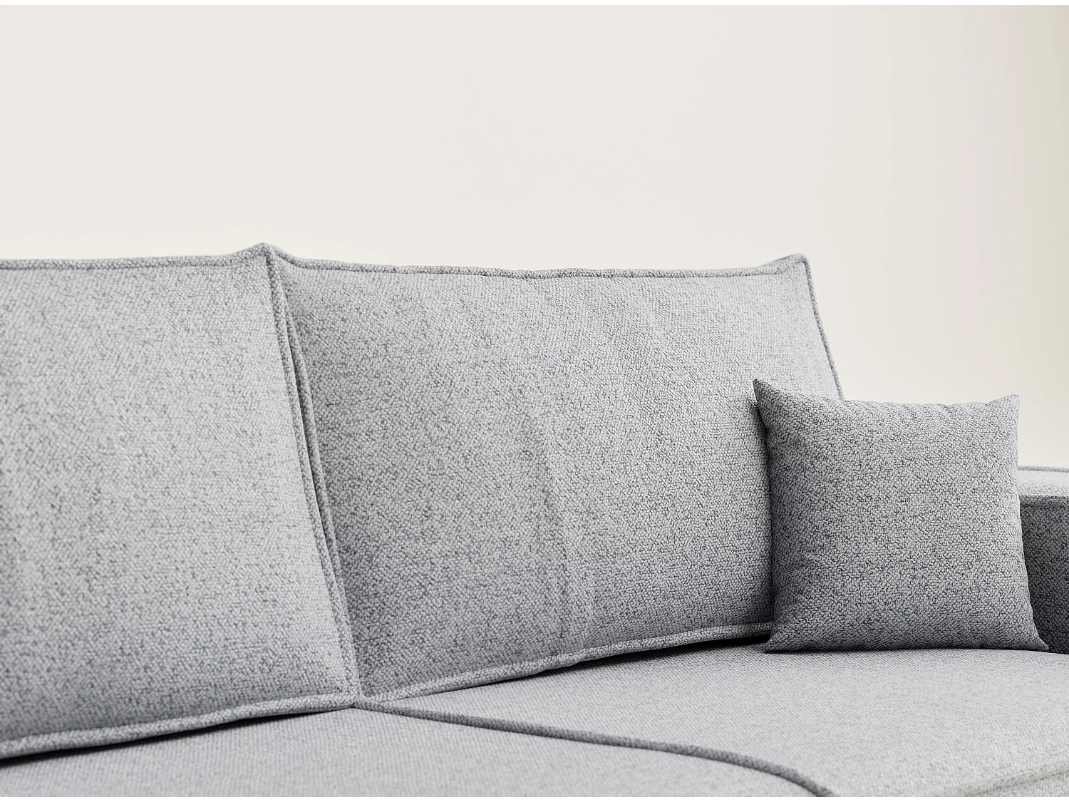 Canapé 3 places convertible en tissu tressé gris MILOS