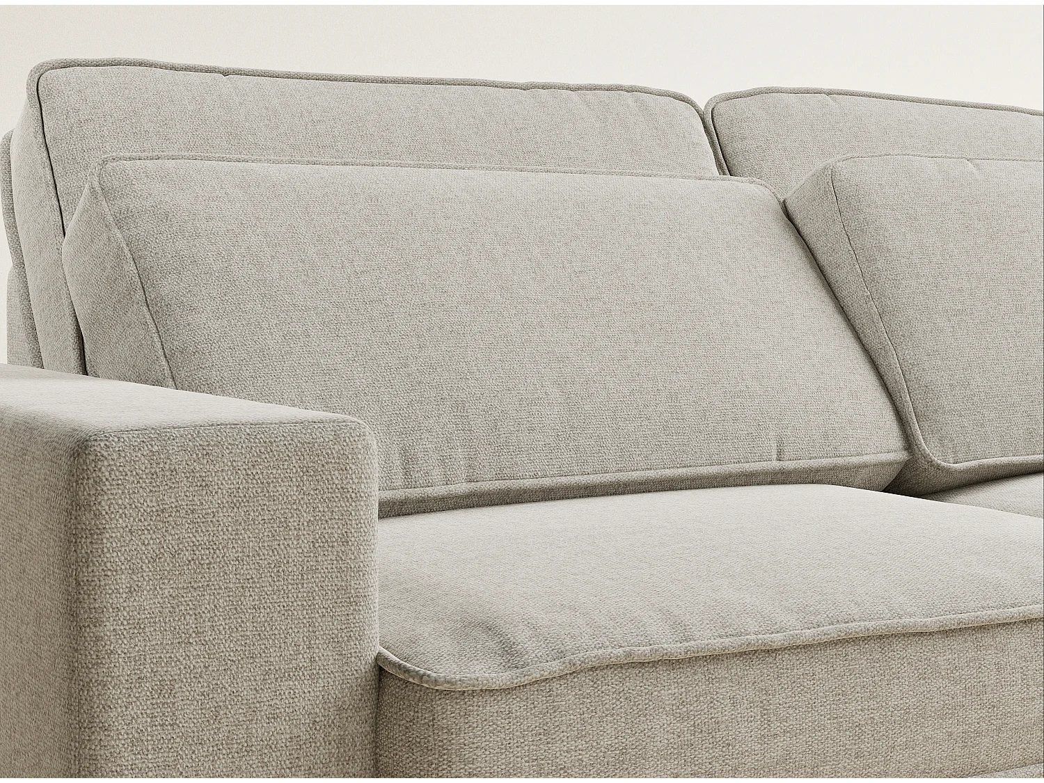 Hoekbank 5-zits met hoek rechts KIROU - geweven stof - beige