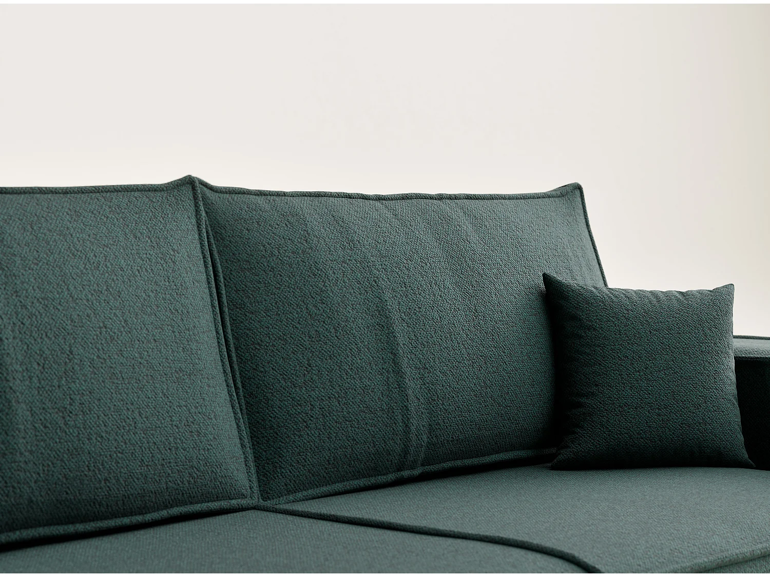 Canapé 3 places convertible en tissu tressé vert foncé MILOS