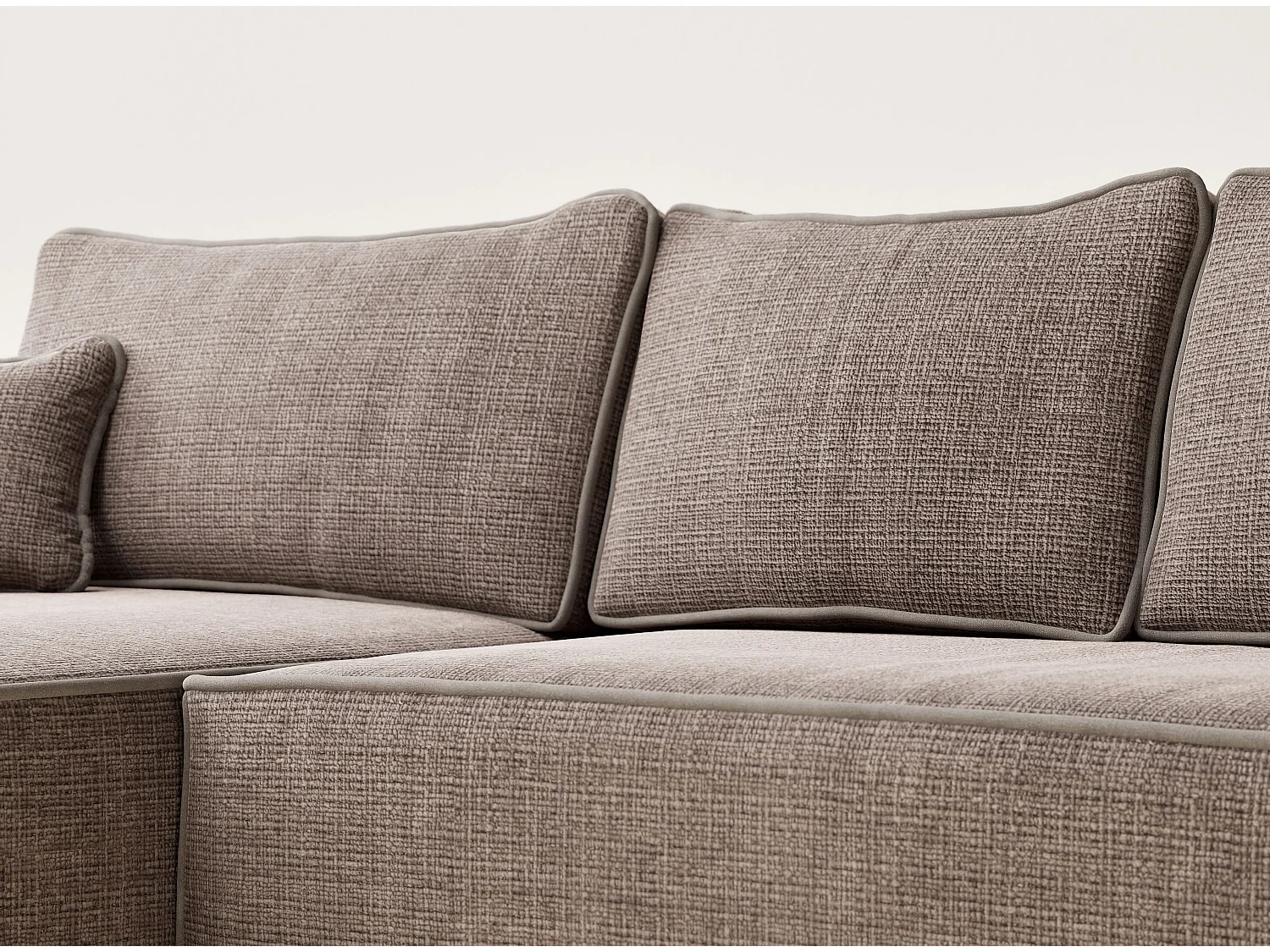 Canapé d'angle gauche convertible en tissu chenille brun MODO