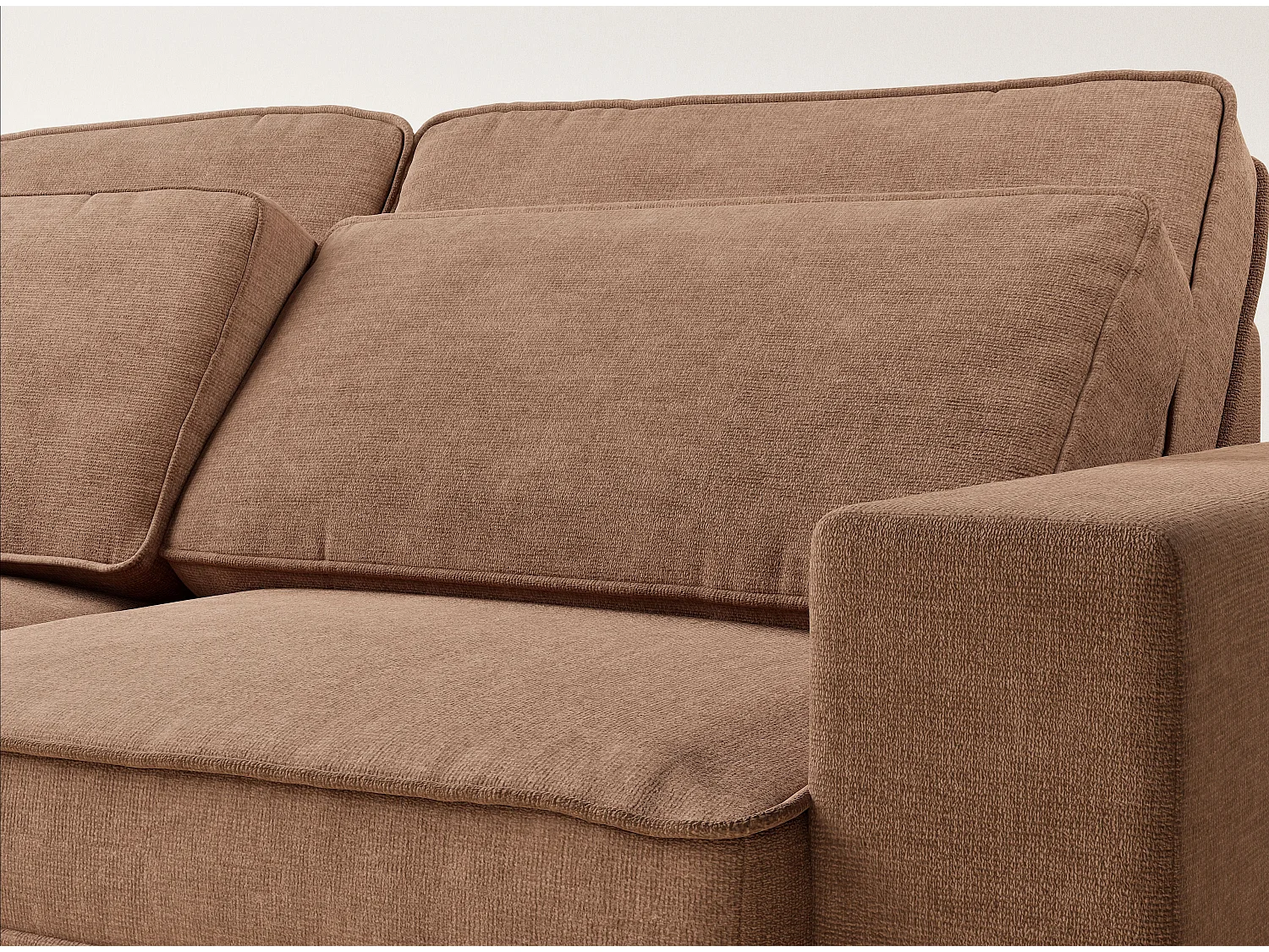 Canapé d'angle gauche 5 places en tissu chenille bronze KIROU