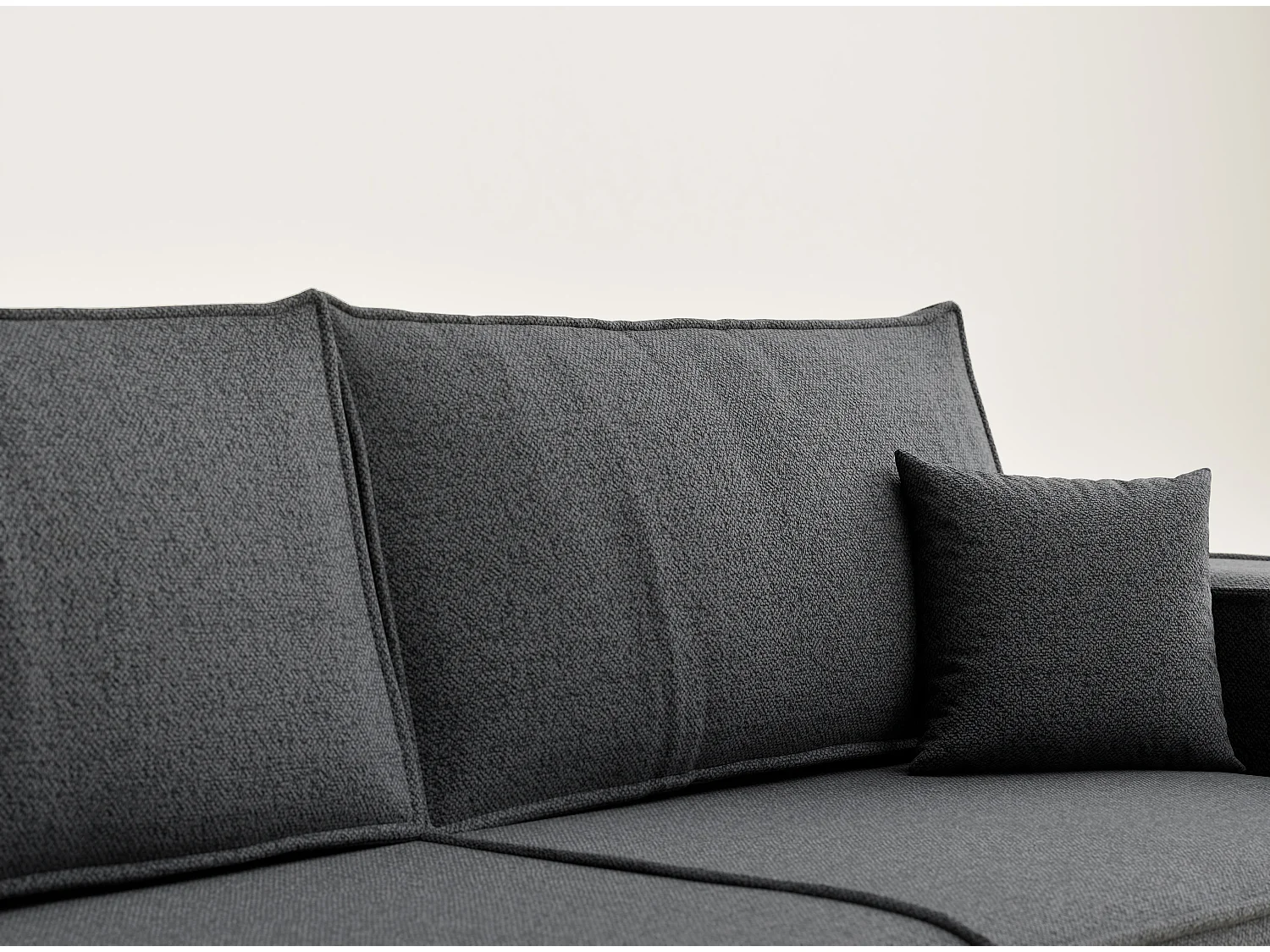 Canapé 3 places convertible en tissu tressé graphite MILOS