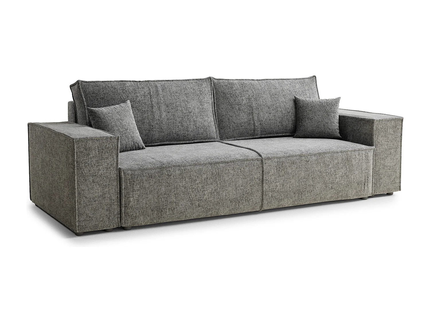 Canapé 3 places convertible en tissu chenille gris MILOS