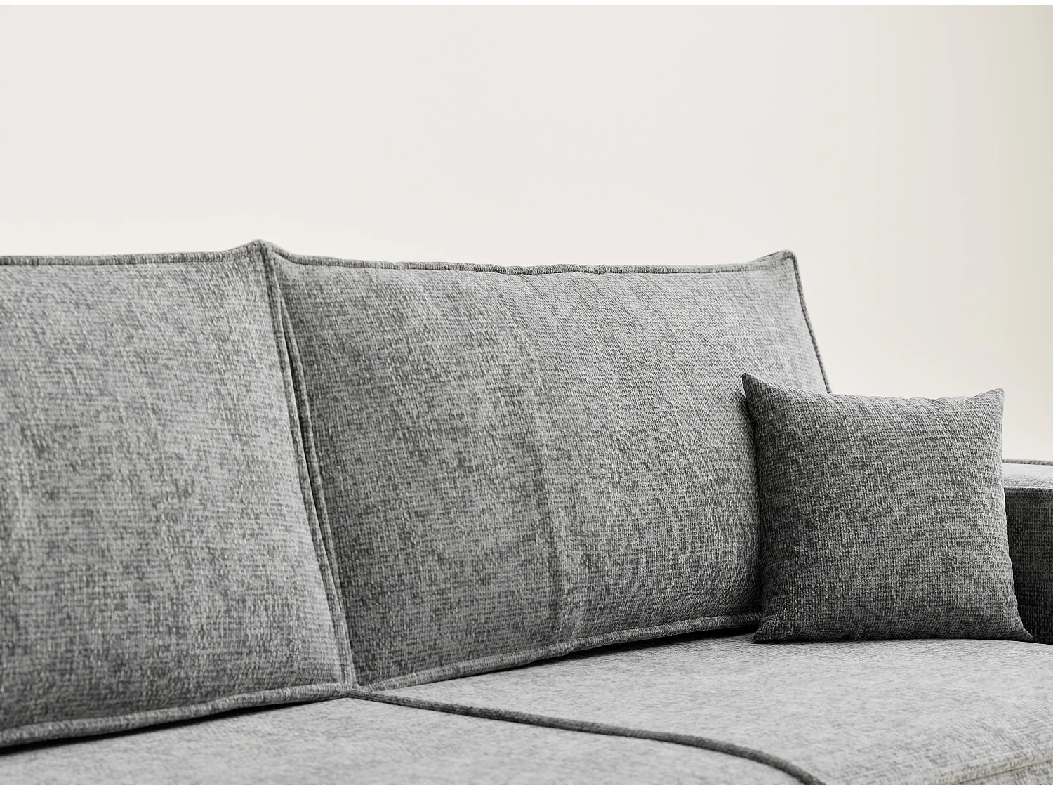 Canapé 3 places convertible en tissu chenille gris MILOS