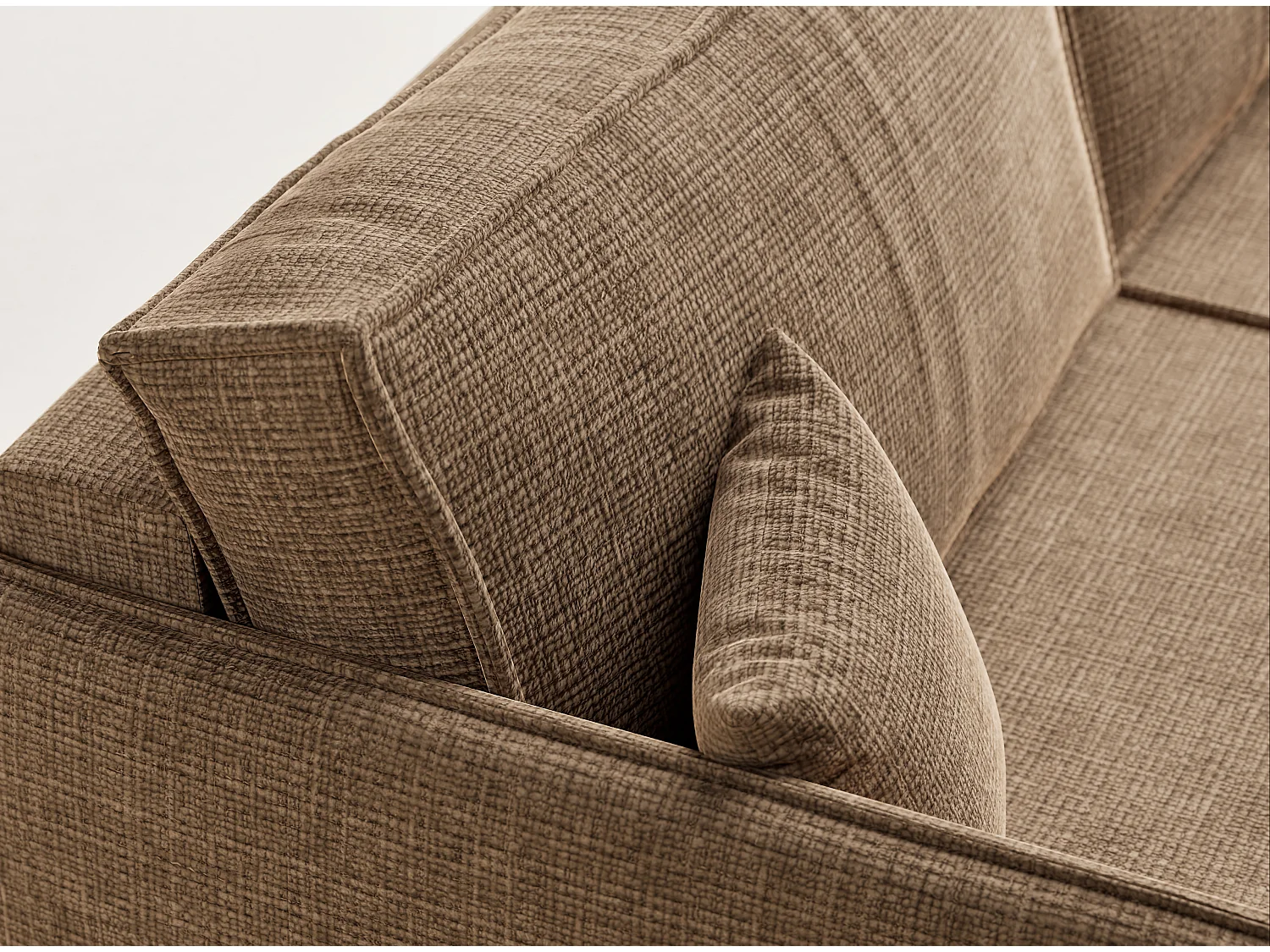 Canapé 3 places convertible en tissu chenille brun clair OBRA