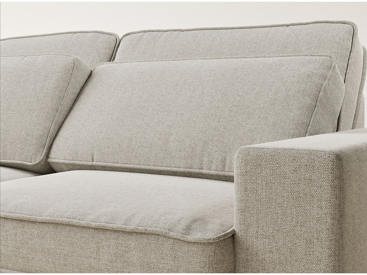 Hoekbank 5-zits met hoek links KIROU - geweven stof - beige