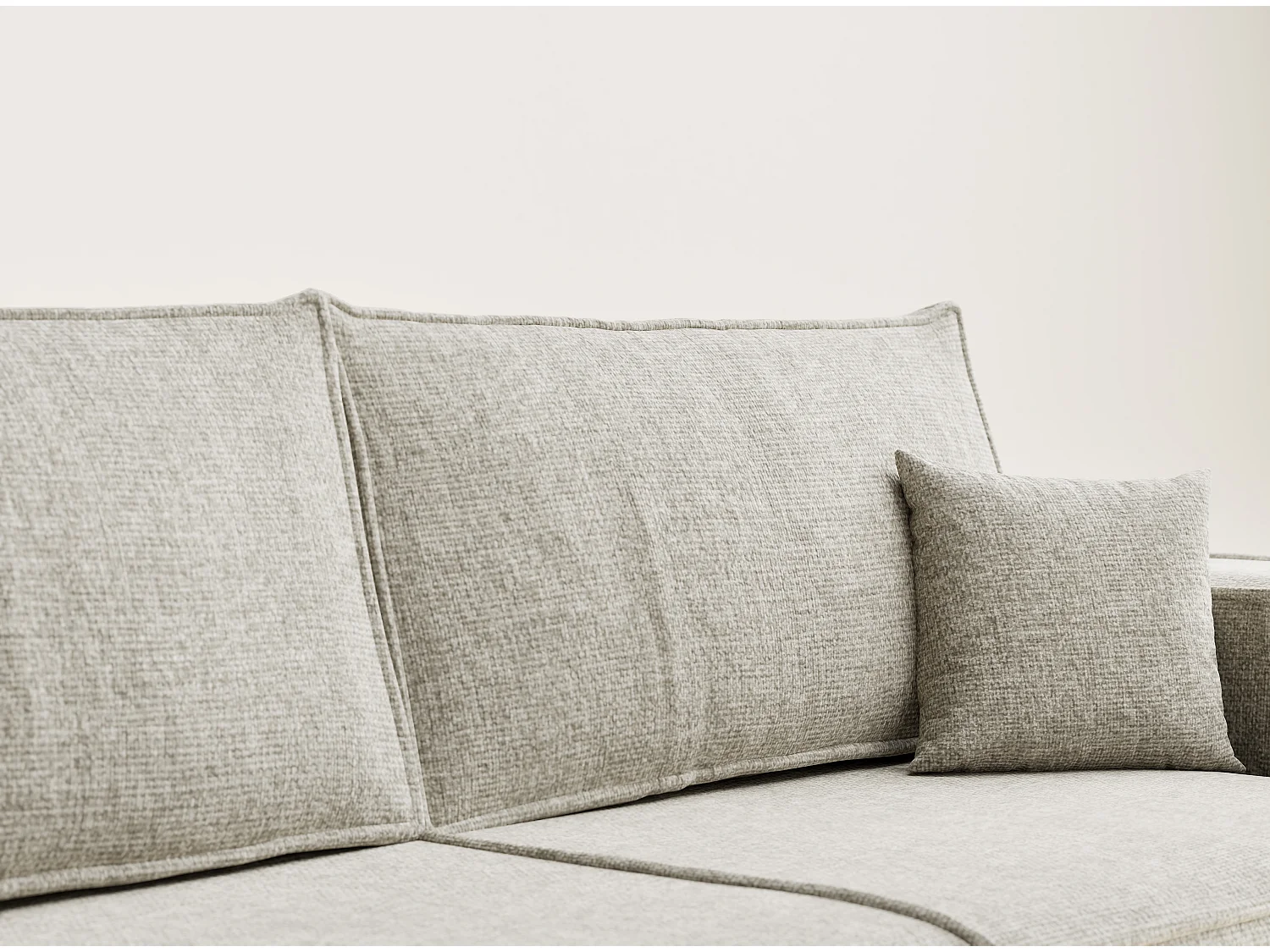 Canapé 3 places convertible en tissu chenille beige MILOS