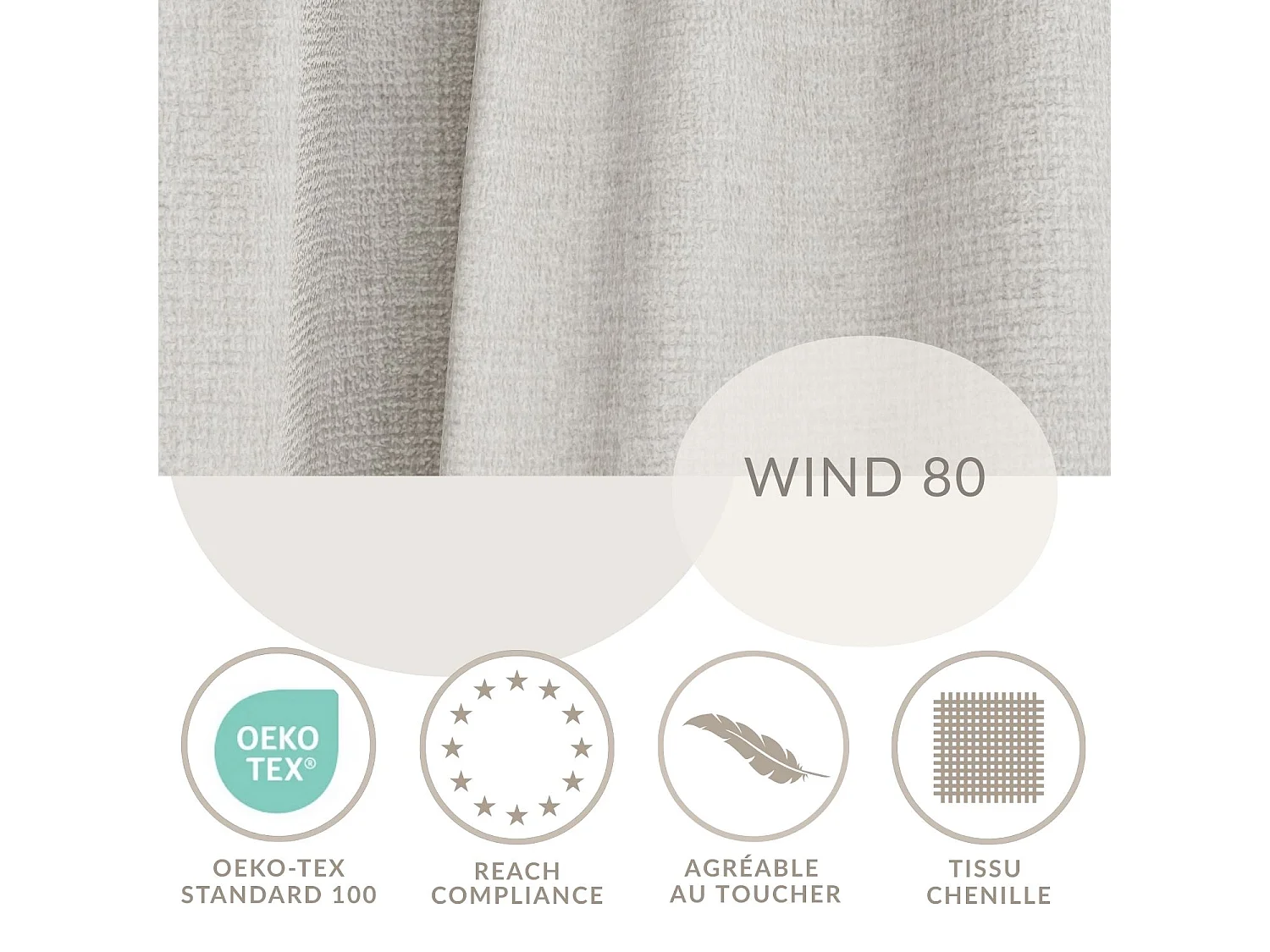 Ecksofa 5-Sitzer - Ecke Rechts - Chenille-Stoff - hellbeige - KIROU