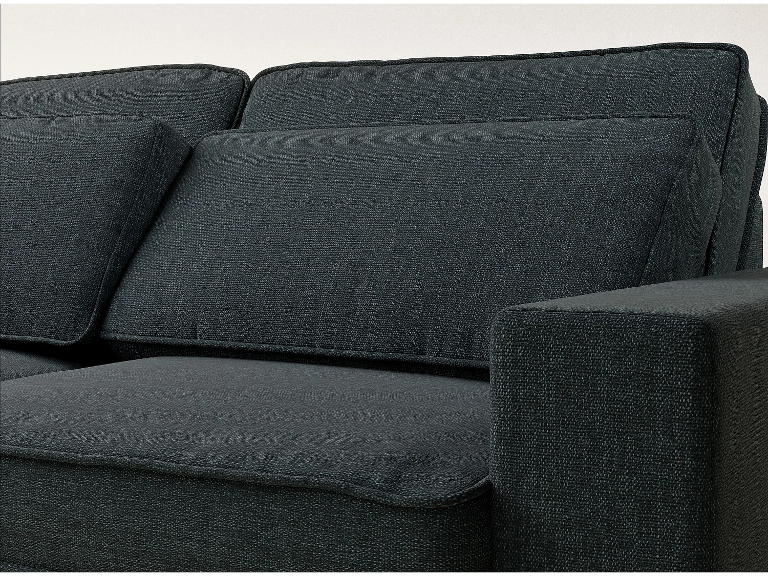 Canapé d'angle gauche 5 places en tissu tressé turquoise KIROU