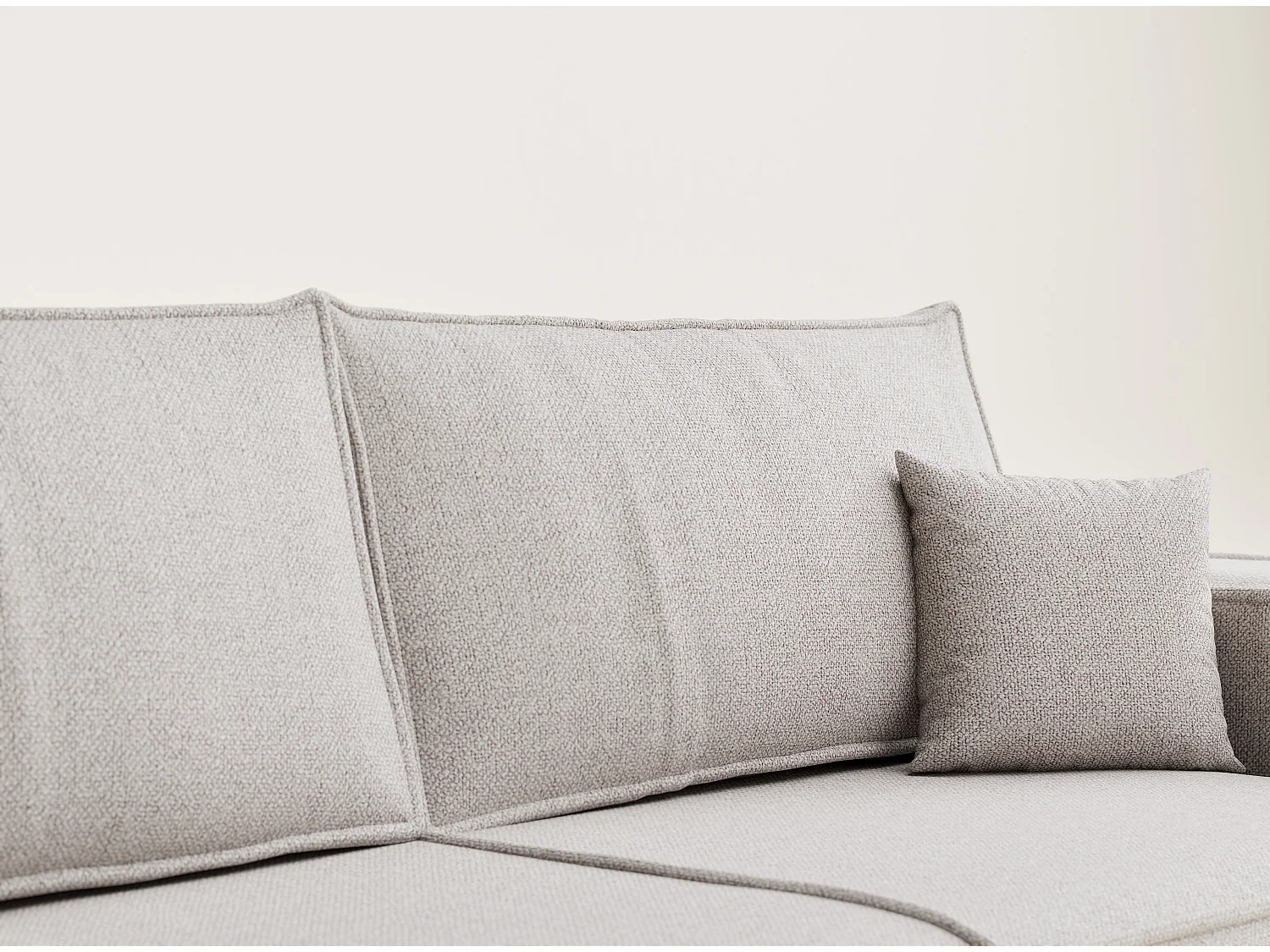 Canapé 3 places convertible en tissu tressé beige MILOS