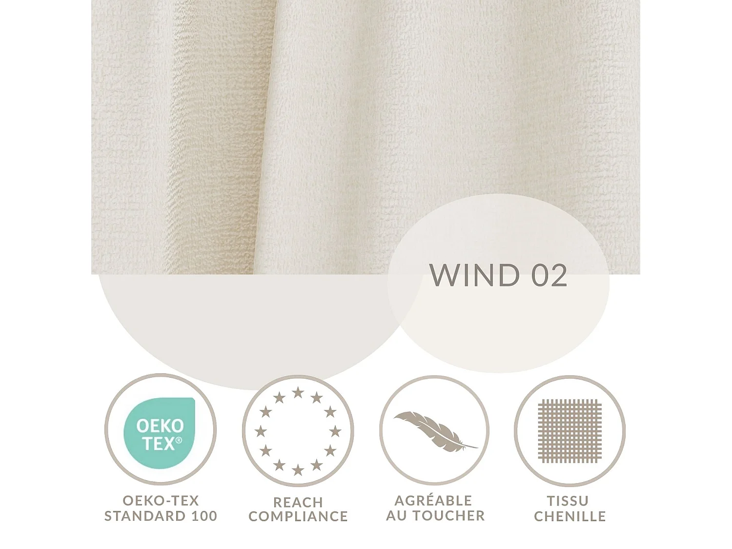 Canapé d'angle droit convertible en tissu chenille creme CONCORD