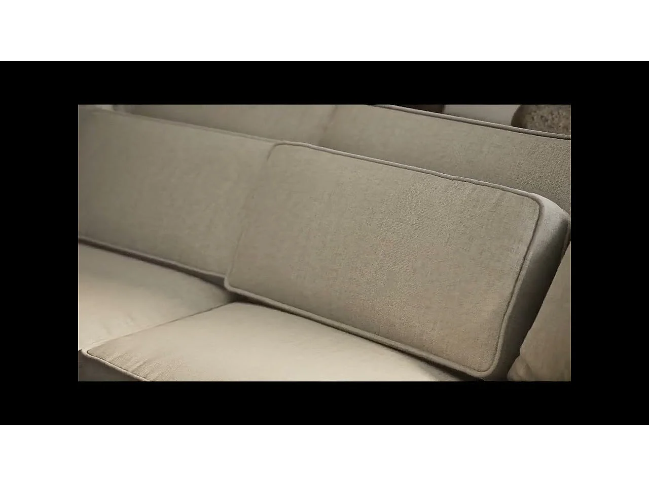 Canapé d'angle gauche 5 places en tissu tressé beige clair KIROU