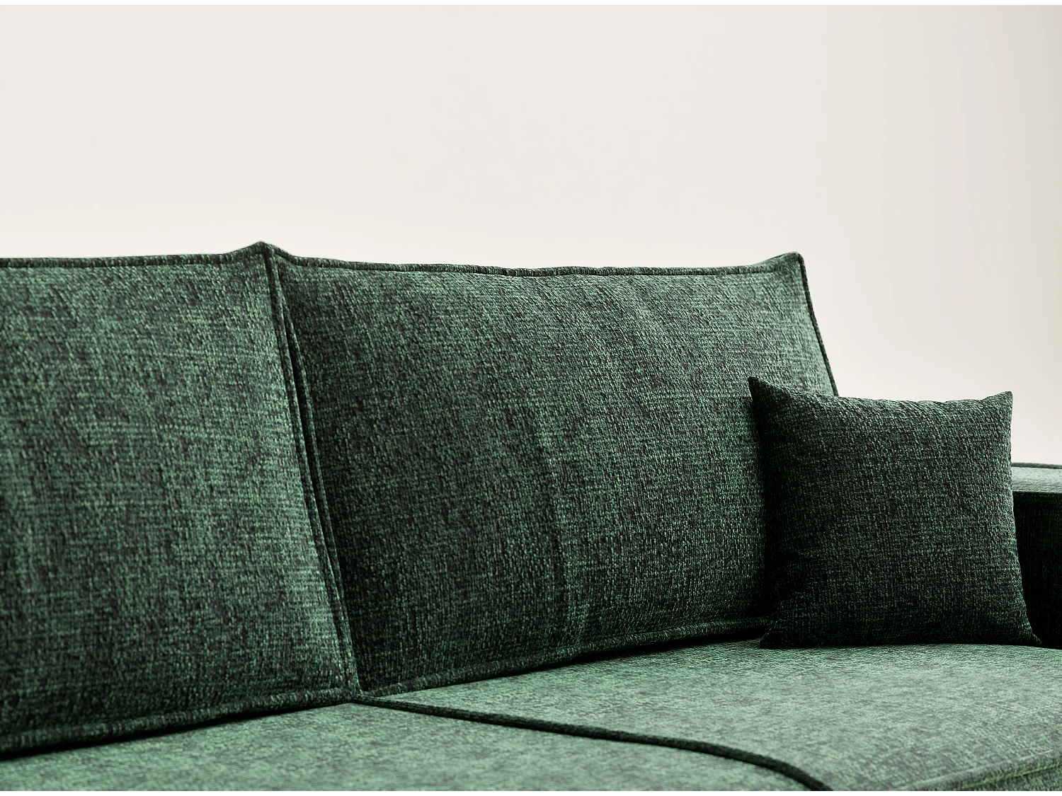 Canapé 3 places convertible en tissu chenille vert foncé MILOS