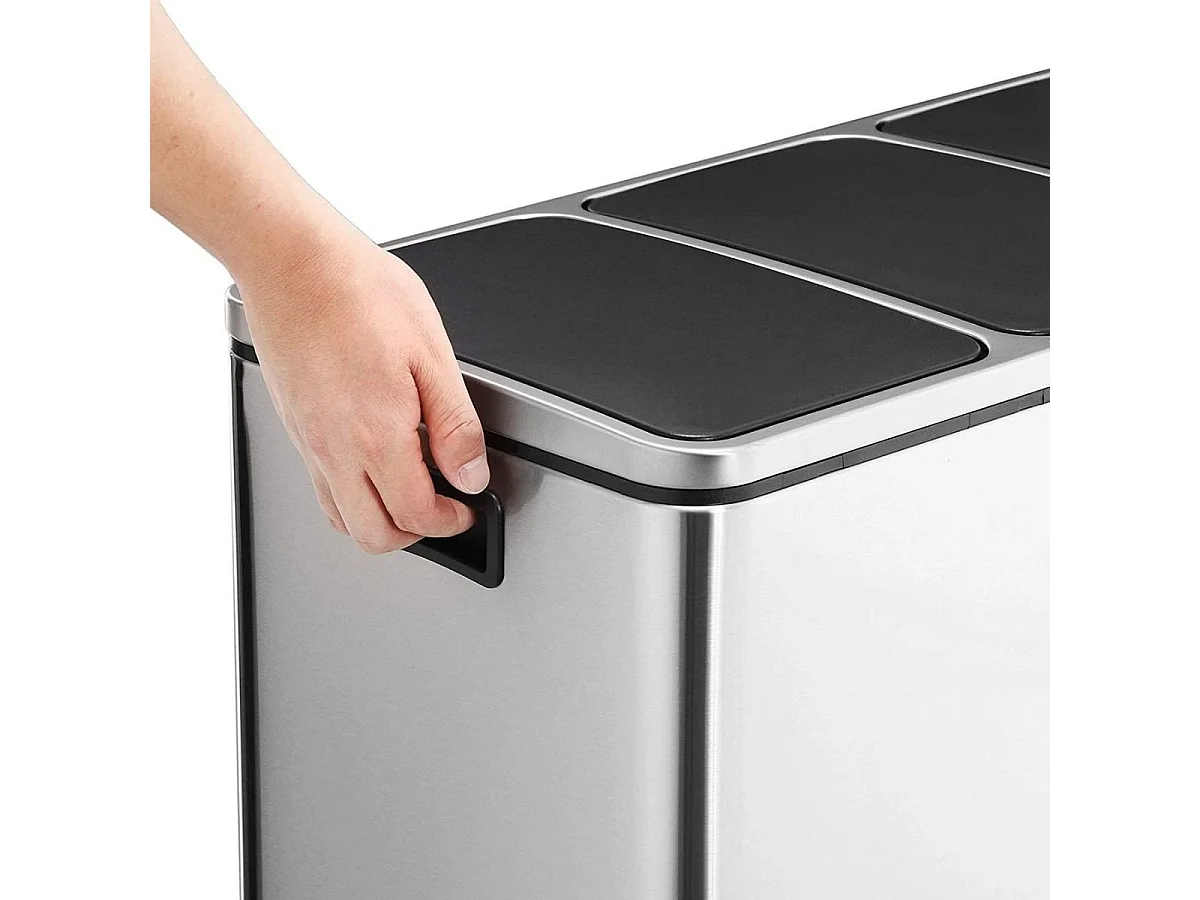 Poubelle de tri 3 bacs de 18L à pédales