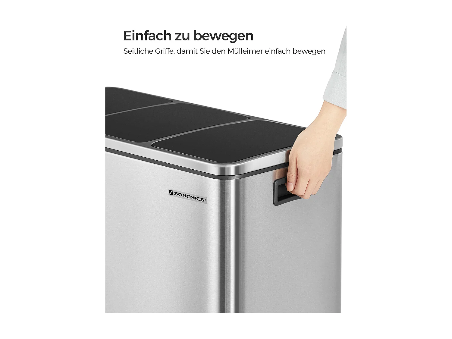 Poubelle de tri 3 bacs de 18L à pédales