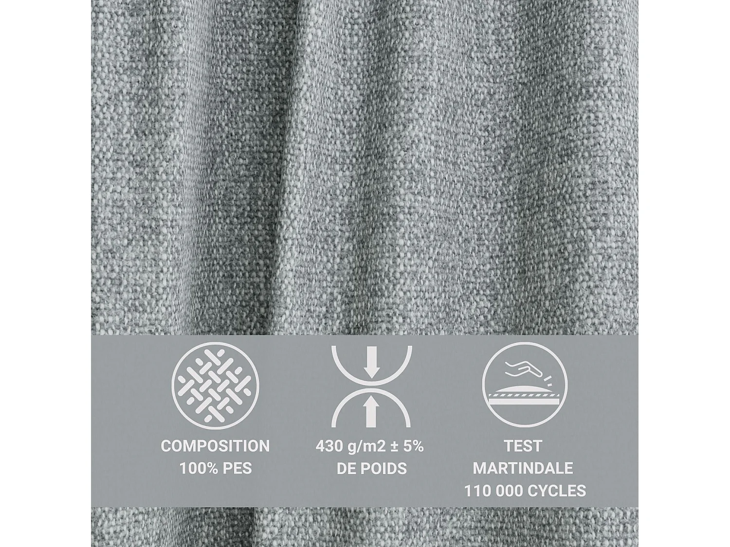 Canapé d'angle gauche 5 places en tissu tressé bleu gris KIROU