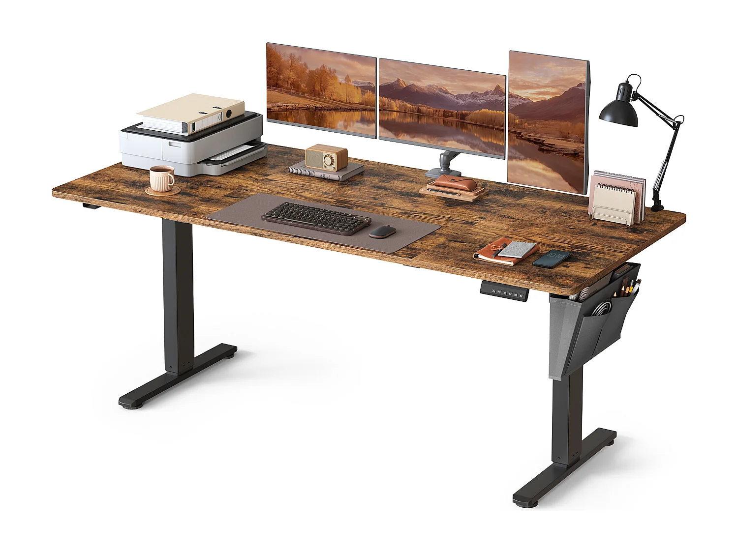 Højdejusterbart elektrisk skrivebord 180 x 80 x (72-120) cm