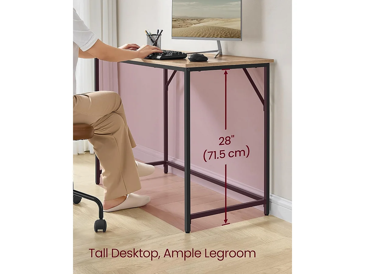 Kontorskrivebord 100 x 50 x 76 cm camel brown-ink black