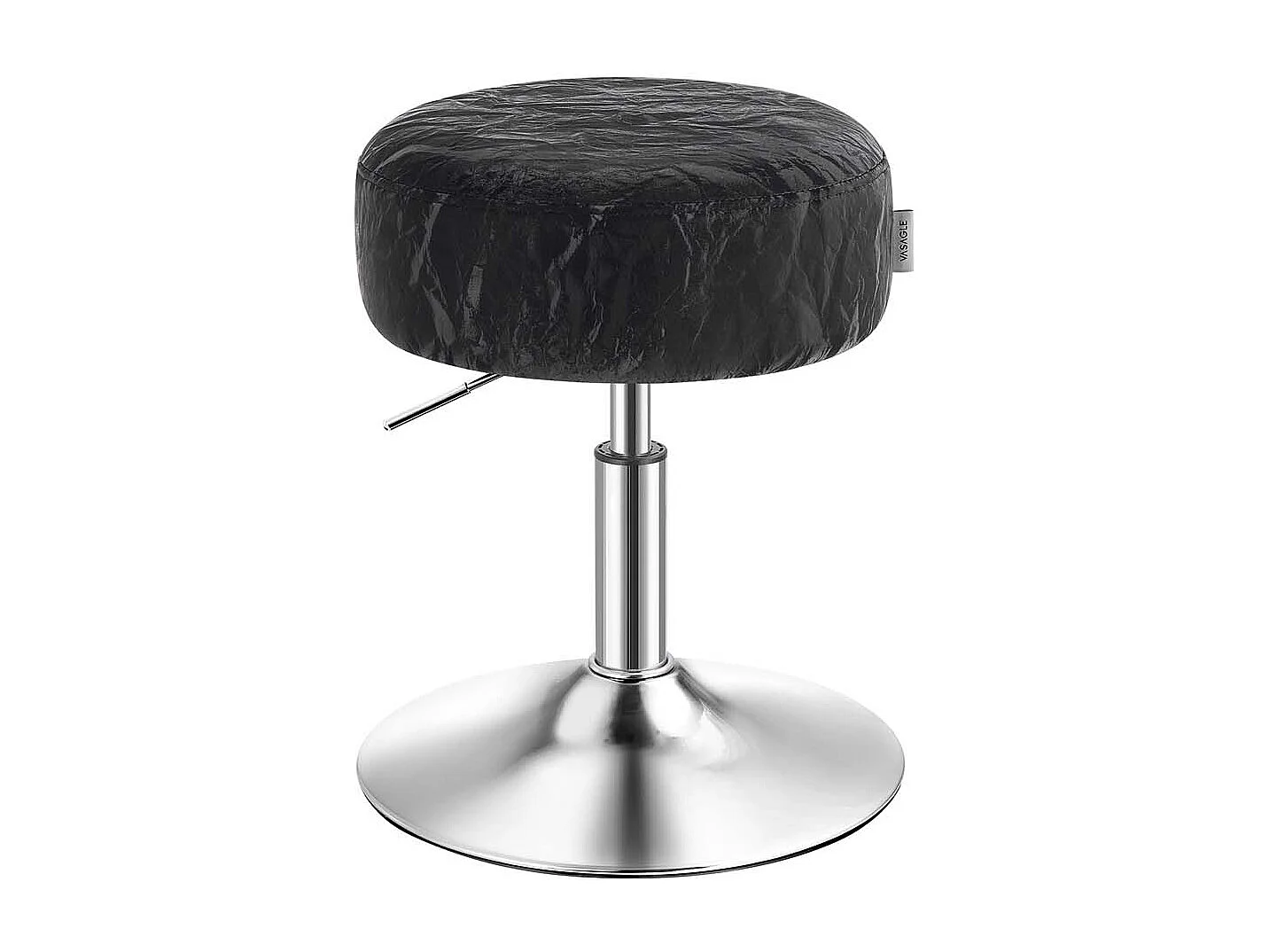 Height-adjustable and 360° swivel make-up stool ink black