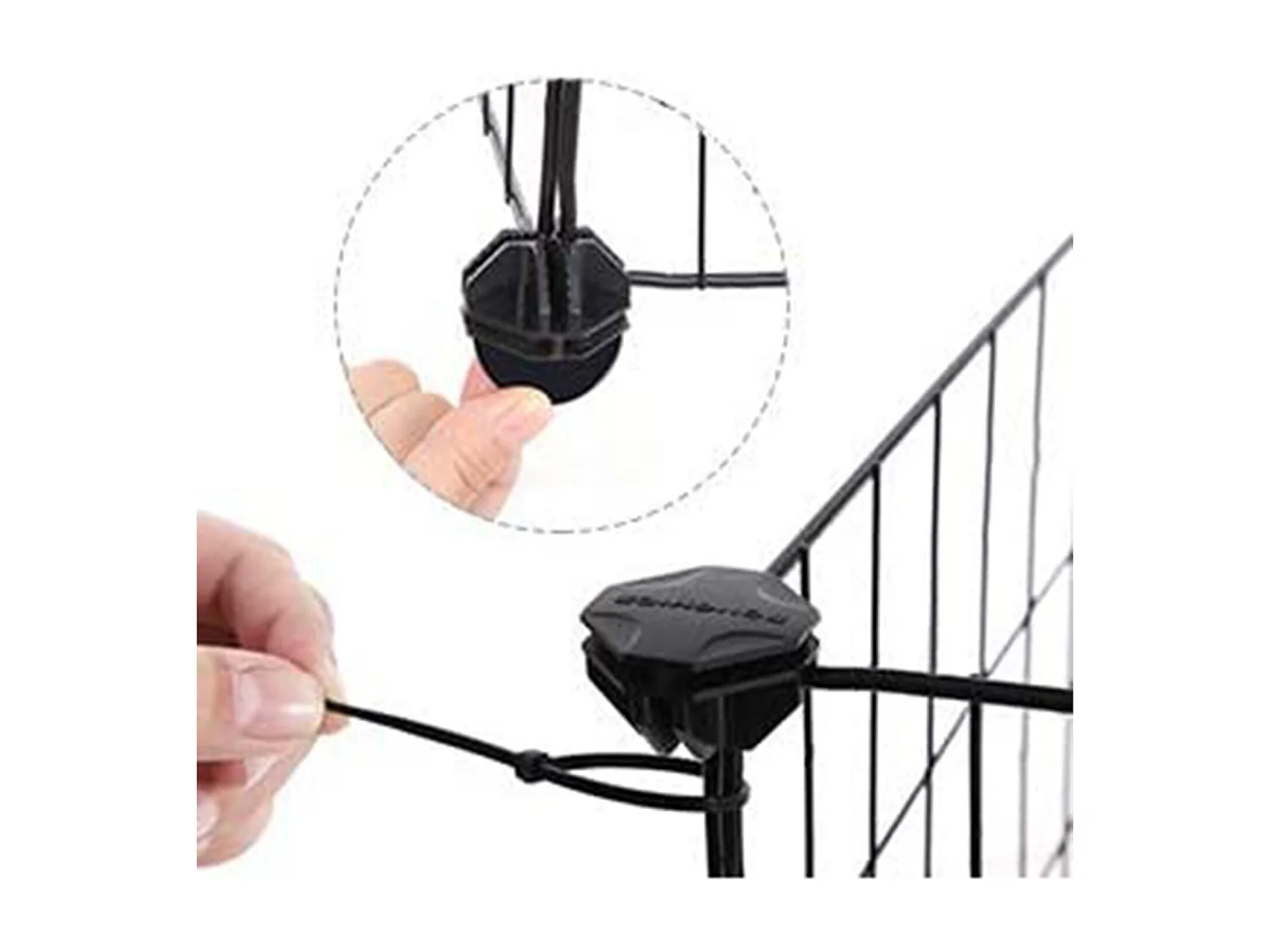 SONGMICS Guinea Pig Playpen, Indoor Rabbit Run Hutch Cage, Large Exercise Enclosure, DIY Metal Modular Fence for Hamster, Pet, Small Animals, Black LPI01H