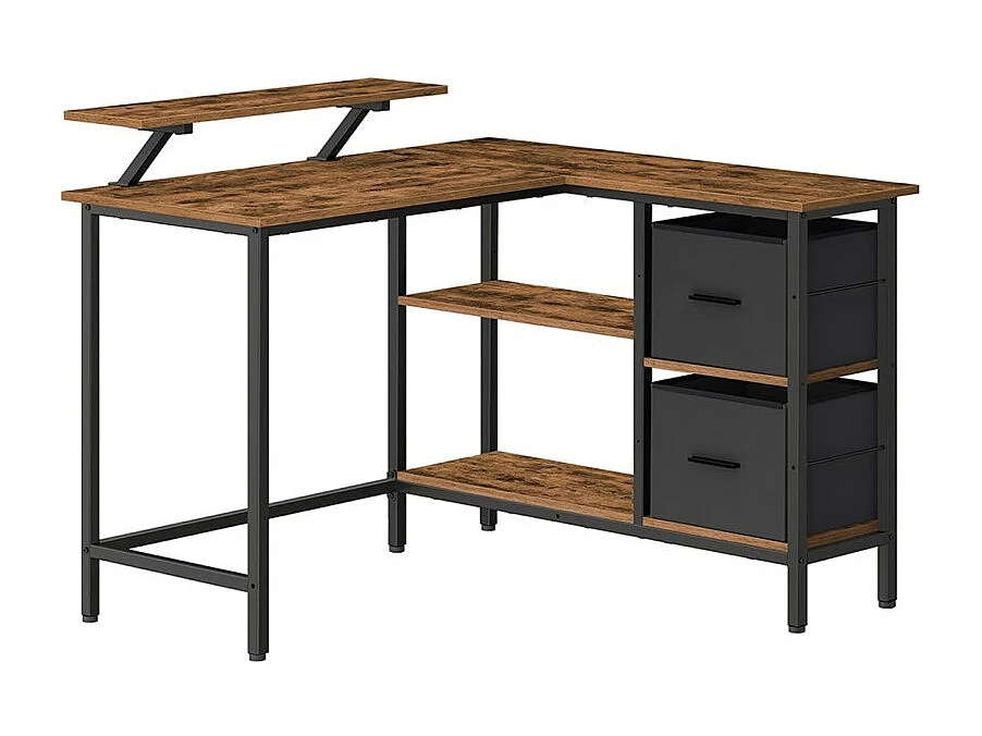 L-formet skrivebord med 2 skuffer 115 x 105 cm