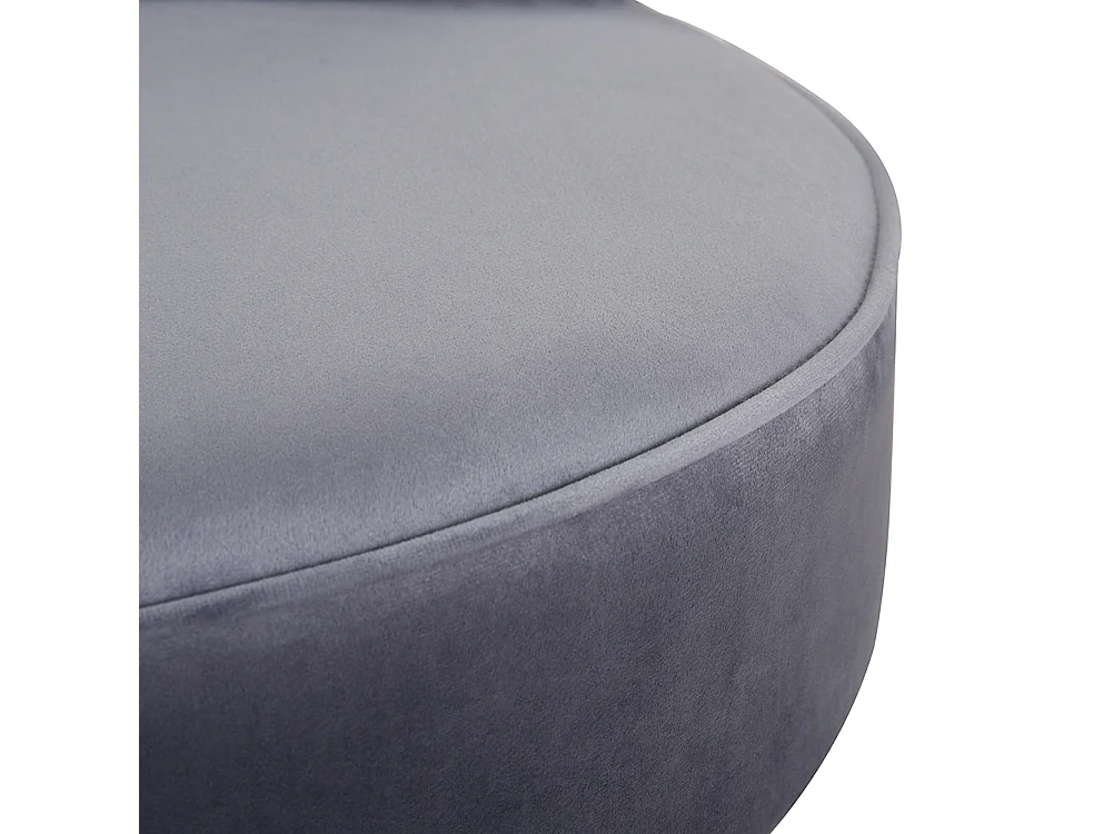 Velvet Dressing Table Stool with Wooden Legs - Grey