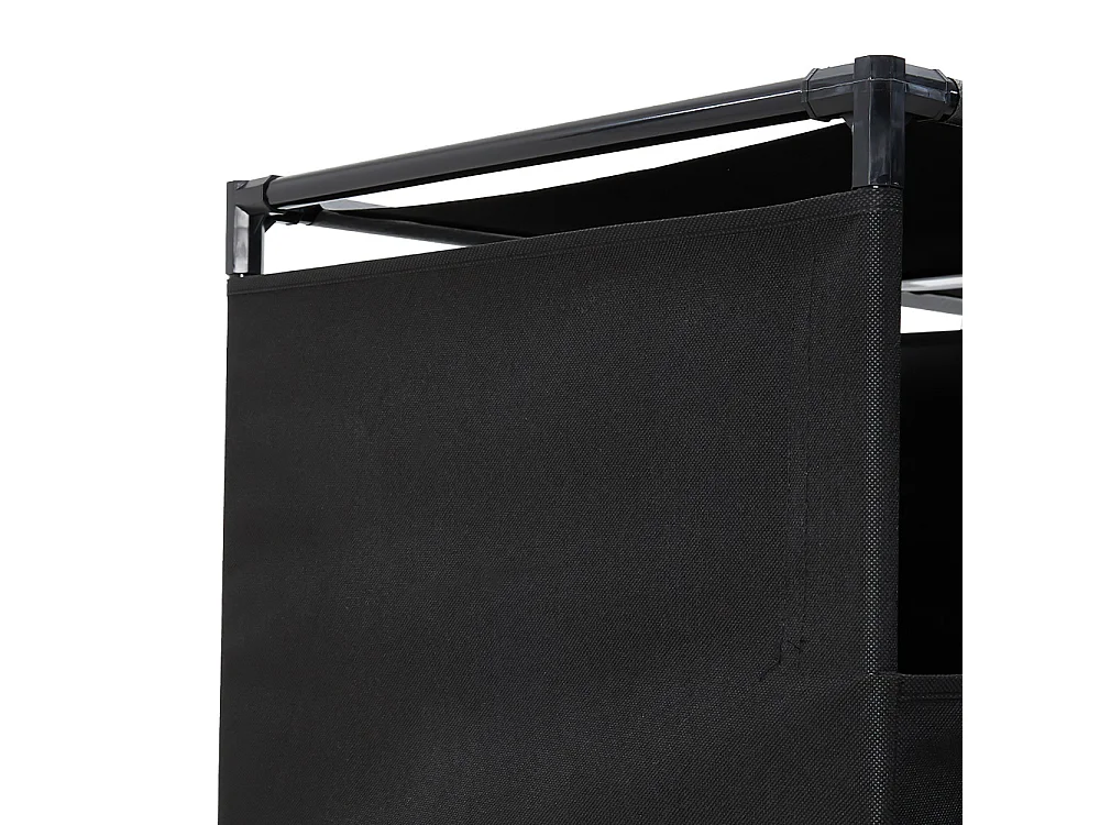 Portable Metal Closet Cabinet with Hanging Rod and Shelves - Black