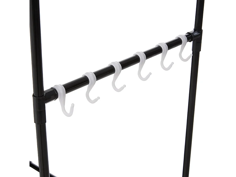 Portable Metal Closet Cabinet with Hanging Rod and Shelves - Black