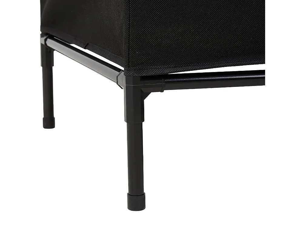 Portable Metal Closet Cabinet with Hanging Rod and Shelves - Black