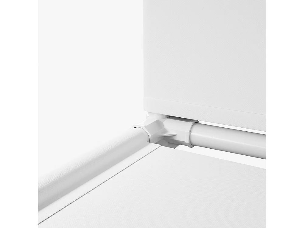 Portable Metal Closet Cabinet with Hanging Rod and Shelves - White