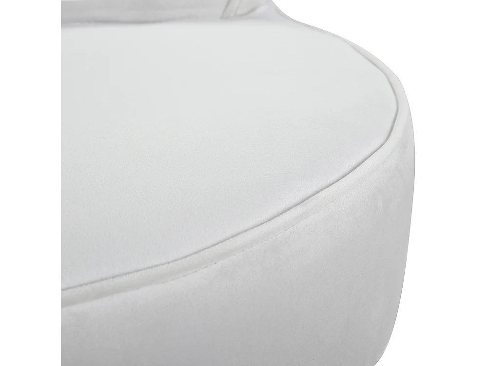 Velvet Dressing Table Stool with Wooden Legs - Grey White