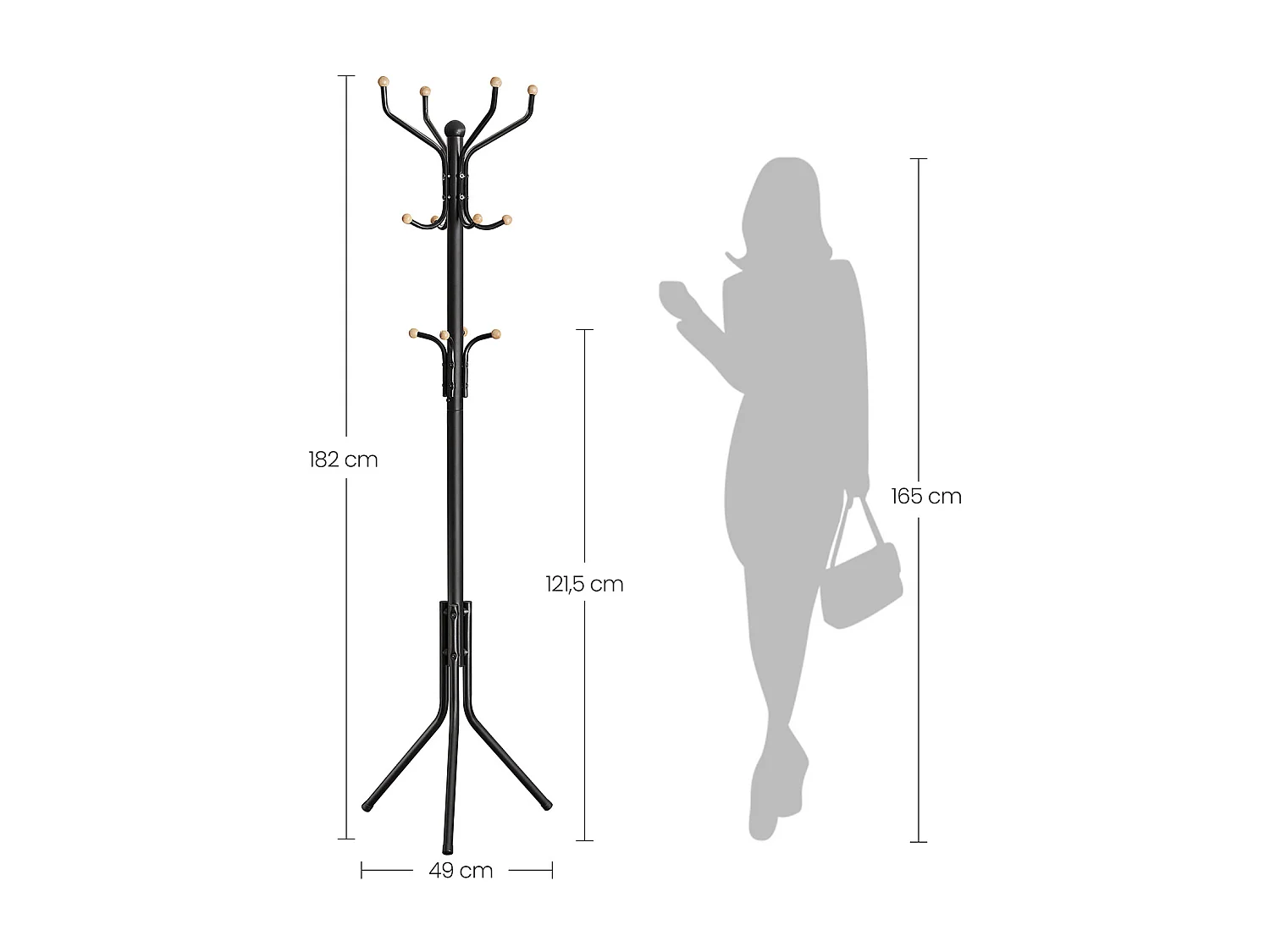 Hutständer aus Metall Schwarz