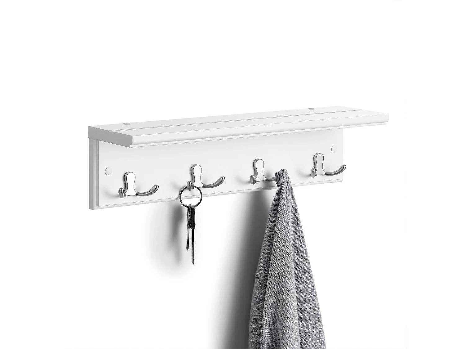 Wandgarderobe mit Regal weiß