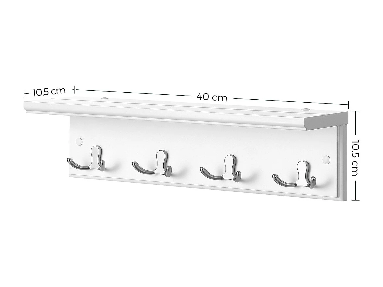 Wandgarderobe mit Regal weiß