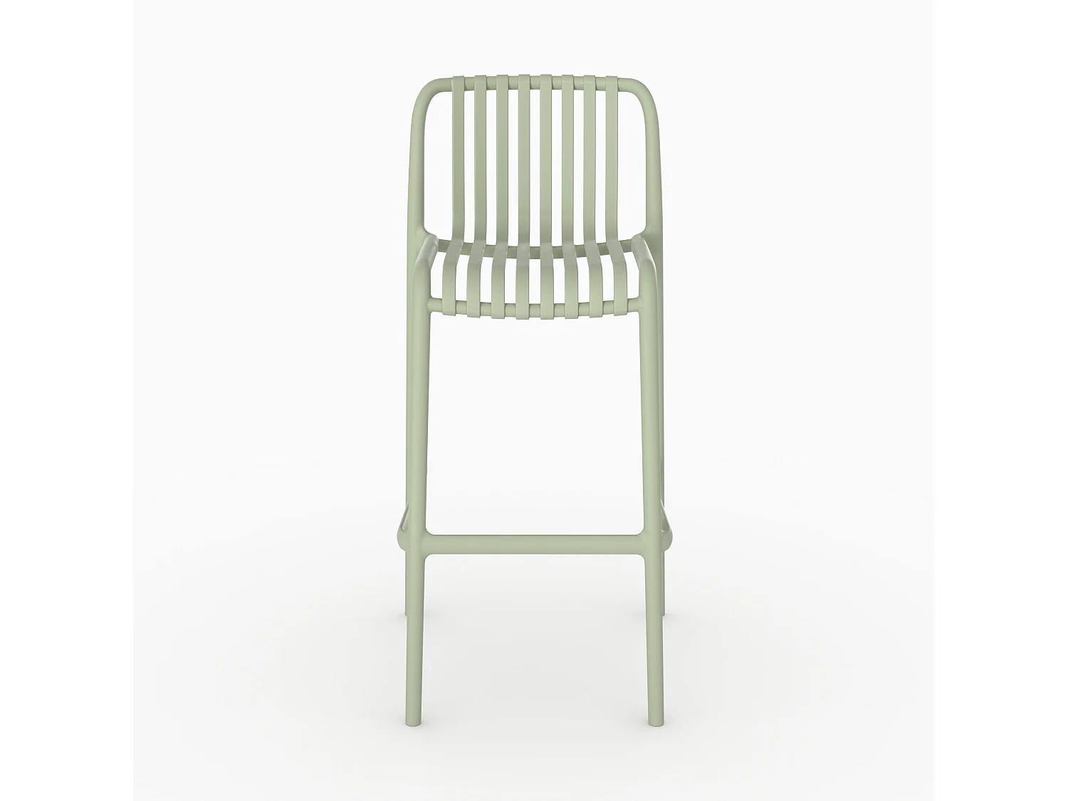 Lot de 2 chaises de bar de jardin 76 cm en plastique vert pastel - Duli