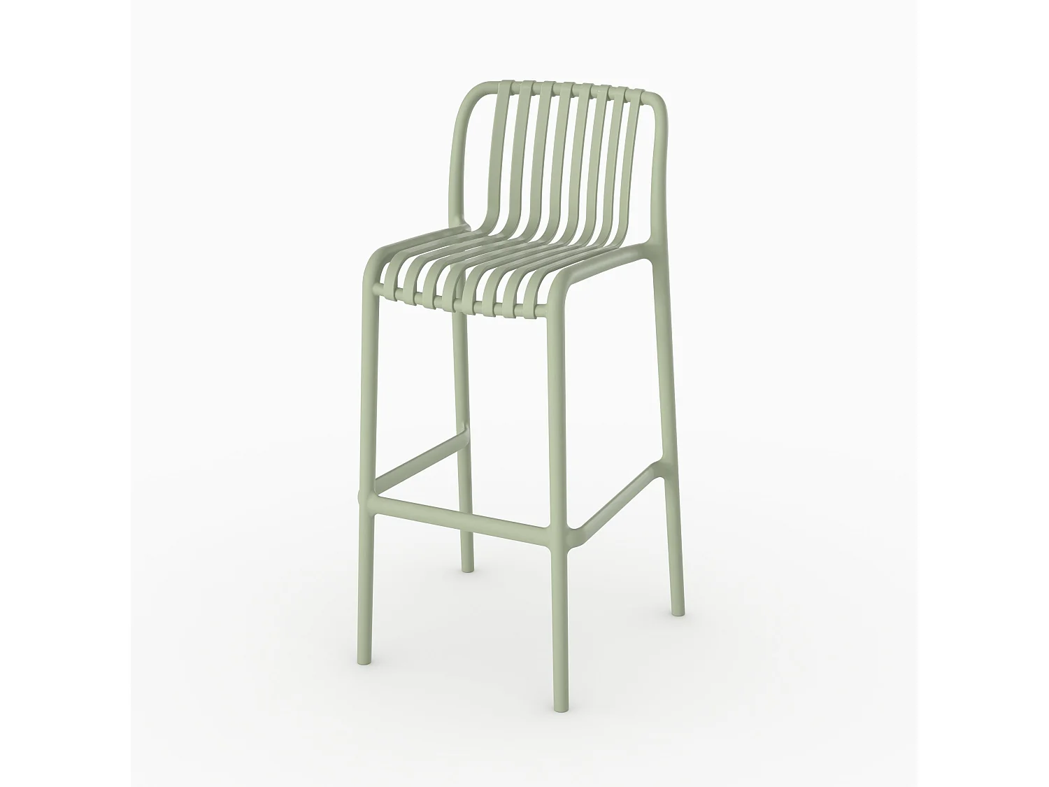 Lot de 2 chaises de bar de jardin 76 cm en plastique vert pastel - Duli