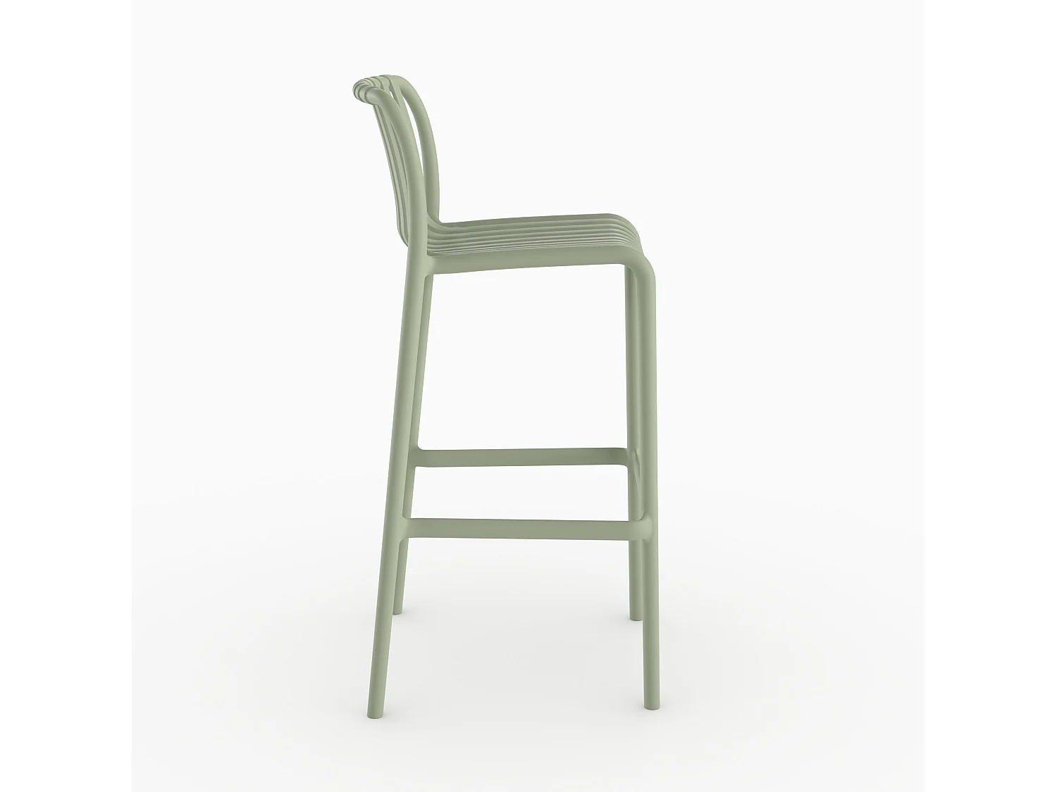 Lot de 2 chaises de bar de jardin 76 cm en plastique vert pastel - Duli